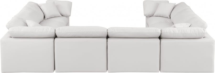 Indulge Faux Leather Sectional Cream from Meridian - Luna Furniture