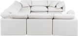 Indulge Faux Leather Sectional Cream from Meridian - Luna Furniture