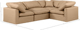 Indulge Faux Leather Sectional Natural from Meridian - Luna Furniture