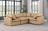 Indulge Faux Leather Sectional Natural from Meridian - Luna Furniture