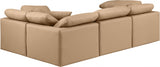 Indulge Faux Leather Sectional Natural from Meridian - Luna Furniture