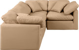 Indulge Faux Leather Sectional Natural from Meridian - Luna Furniture