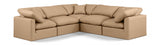 Indulge Faux Leather Sectional Natural from Meridian - Luna Furniture