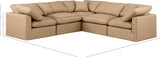 Indulge Faux Leather Sectional Natural from Meridian - Luna Furniture