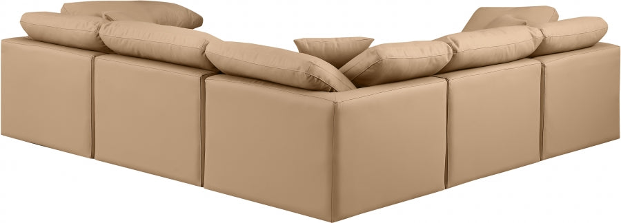 Indulge Faux Leather Sectional Natural from Meridian - Luna Furniture