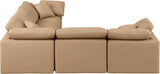 Indulge Faux Leather Sectional Natural from Meridian - Luna Furniture