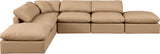 Indulge Faux Leather Sectional Natural from Meridian - Luna Furniture