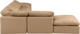 Indulge Faux Leather Sectional Natural from Meridian - Luna Furniture