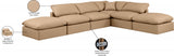 Indulge Faux Leather Sectional Natural from Meridian - Luna Furniture