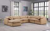 Indulge Faux Leather Sectional Natural from Meridian - Luna Furniture