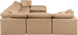 Indulge Faux Leather Sectional Natural from Meridian - Luna Furniture