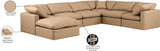 Indulge Faux Leather Sectional Natural from Meridian - Luna Furniture