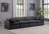 Indulge Faux Leather Sofa Black from Meridian - Luna Furniture