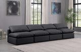 Indulge Faux Leather Sofa Black from Meridian - Luna Furniture