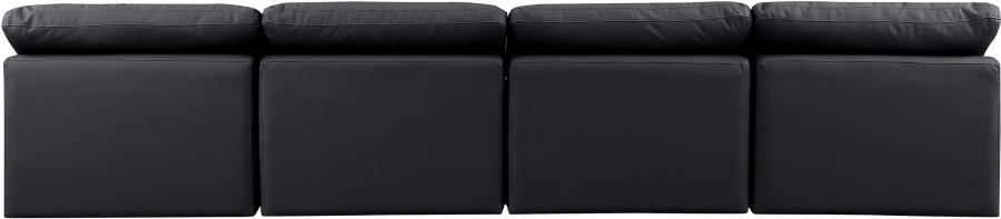 Indulge Faux Leather Sofa Black from Meridian - Luna Furniture