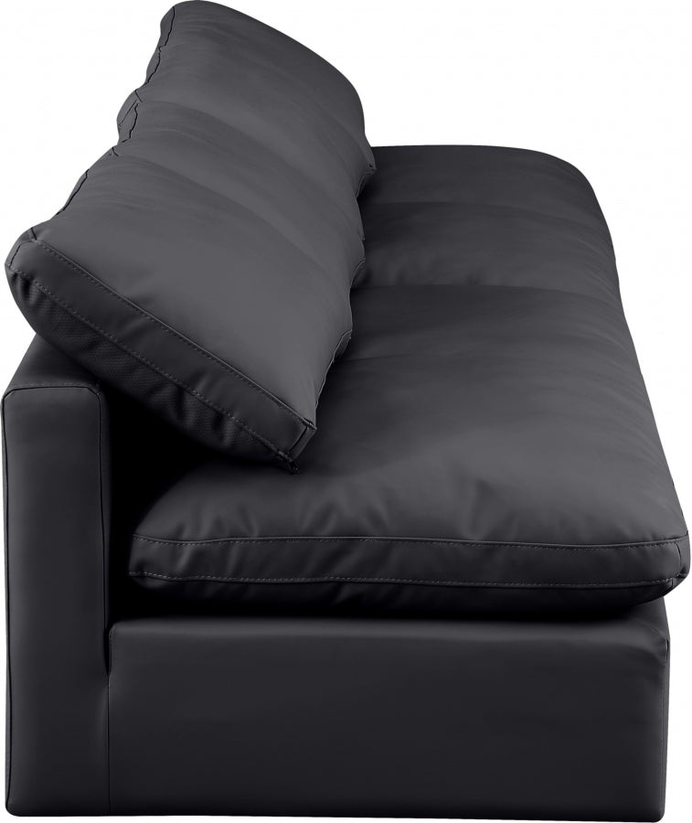 Indulge Faux Leather Sofa Black from Meridian - Luna Furniture