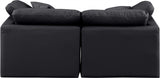 Indulge Faux Leather Sofa Black from Meridian - Luna Furniture