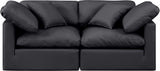 Indulge Faux Leather Sofa Black from Meridian - Luna Furniture