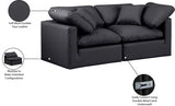 Indulge Faux Leather Sofa Black from Meridian - Luna Furniture