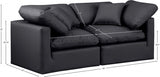 Indulge Faux Leather Sofa Black from Meridian - Luna Furniture