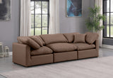 Indulge Faux Leather Sofa Brown from Meridian - Luna Furniture