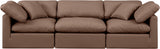 Indulge Faux Leather Sofa Brown from Meridian - Luna Furniture