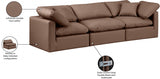 Indulge Faux Leather Sofa Brown from Meridian - Luna Furniture