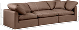 Indulge Faux Leather Sofa Brown from Meridian - Luna Furniture