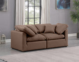 Indulge Faux Leather Sofa Brown from Meridian - Luna Furniture