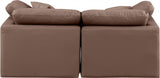 Indulge Faux Leather Sofa Brown from Meridian - Luna Furniture