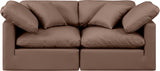 Indulge Faux Leather Sofa Brown from Meridian - Luna Furniture