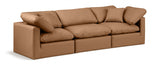 Indulge Faux Leather Sofa Cognac from Meridian - Luna Furniture