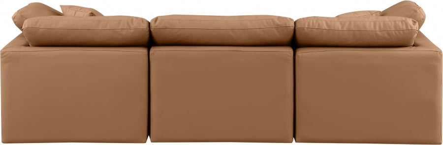 Indulge Faux Leather Sofa Cognac from Meridian - Luna Furniture