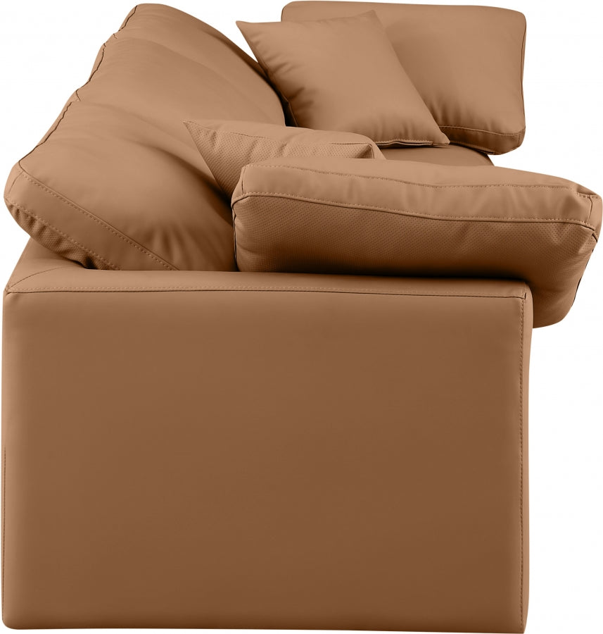 Indulge Faux Leather Sofa Cognac from Meridian - Luna Furniture