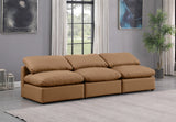 Indulge Faux Leather Sofa Cognac from Meridian - Luna Furniture