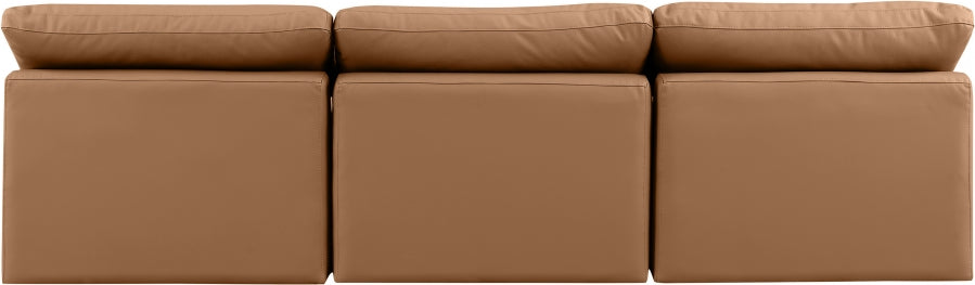 Indulge Faux Leather Sofa Cognac from Meridian - Luna Furniture