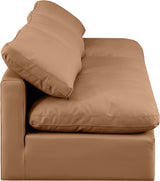 Indulge Faux Leather Sofa Cognac from Meridian - Luna Furniture