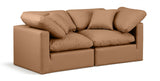 Indulge Faux Leather Sofa Cognac from Meridian - Luna Furniture