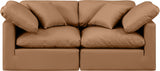 Indulge Faux Leather Sofa Cognac from Meridian - Luna Furniture