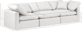 Indulge Faux Leather Sofa Cream from Meridian - Luna Furniture