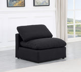 Indulge Linen Textured Fabric Living Room Chair Black from Meridian - Luna Furniture