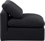 Indulge Linen Textured Fabric Living Room Chair Black from Meridian - Luna Furniture