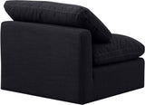 Indulge Linen Textured Fabric Living Room Chair Black from Meridian - Luna Furniture