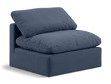 Indulge Linen Textured Fabric Living Room Chair Blue from Meridian - Luna Furniture