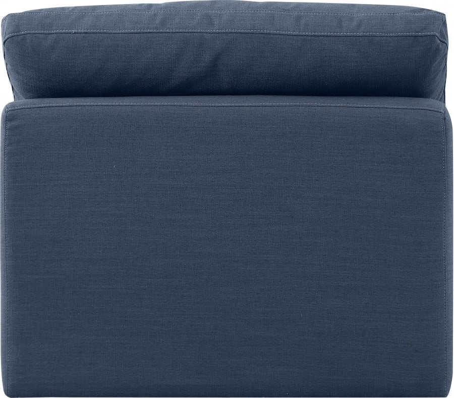 Indulge Linen Textured Fabric Living Room Chair Blue from Meridian - Luna Furniture