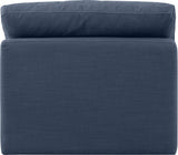 Indulge Linen Textured Fabric Living Room Chair Blue from Meridian - Luna Furniture