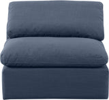 Indulge Linen Textured Fabric Living Room Chair Blue from Meridian - Luna Furniture