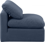 Indulge Linen Textured Fabric Living Room Chair Blue from Meridian - Luna Furniture