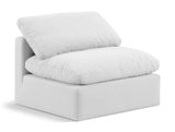 Indulge Linen Textured Fabric Living Room Chair White from Meridian - Luna Furniture