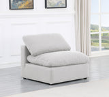 Indulge Linen Textured Fabric Living Room Chair White from Meridian - Luna Furniture